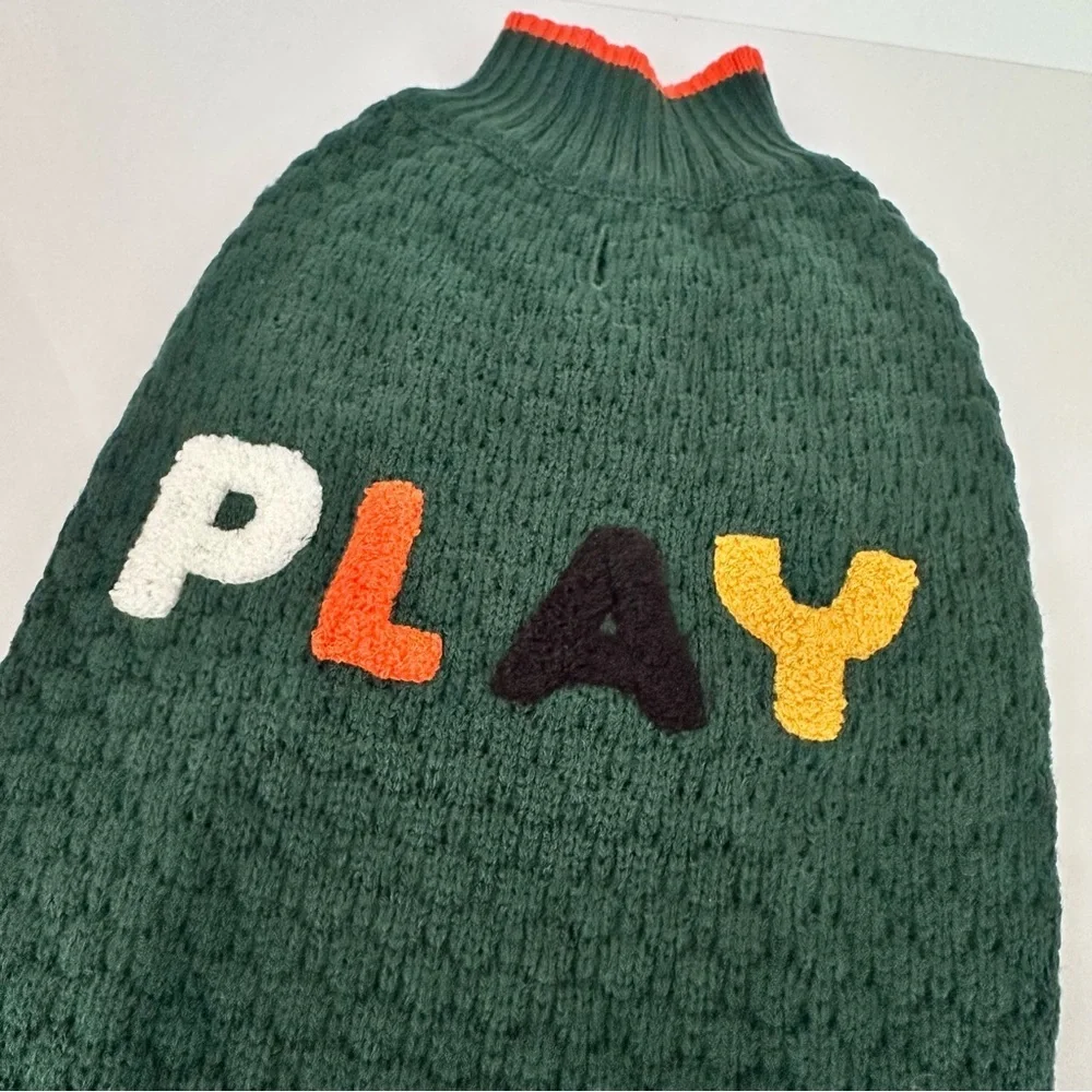 Colorful Dog Sweater NWT Hotel Doggy PLAY Honeycomb Green Size Medium 13
